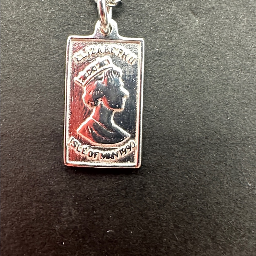 Silver .925 Rectangular Pendant Necklace - Women … - image 3